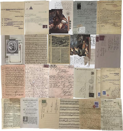 200PCS Vintage Scrapbooking Supplies Kit for Journaling,Bullet Journals Junk Journal Planners Aesthetic Cottagecore Room Decor Wall Art Collage Album(Artistic)