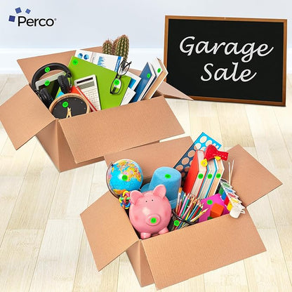 Perco Fluorescent Green 1-Inch Round Circle Dot Sticker Labels with Easy Peel Perforation - 1,000 Labels per Roll - Strong Adhesion, Vibrant Colors for Organizing, Crafting & More - Made in USA