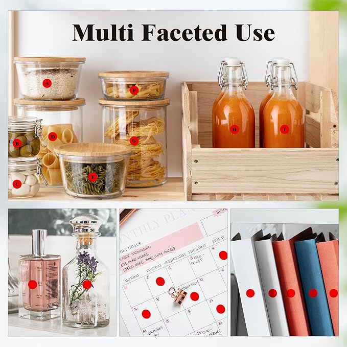 4000PCS 1/2" Small Round Dot Stickers，0.5 Inch 4 Rolls Color Coding Labels Dots,Red Stickers for Home Decorative, Retail, Manufacturing, Recreation,Tiny Circle Labels