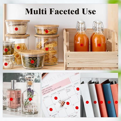 4000PCS 1/2" Small Round Dot Stickers，0.5 Inch 4 Rolls Color Coding Labels Dots,Red Stickers for Home Decorative, Retail, Manufacturing, Recreation,Tiny Circle Labels