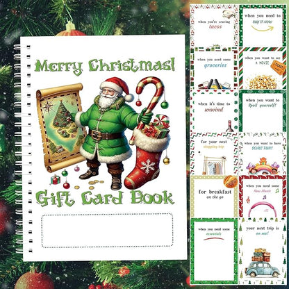 Merry Christmas Gift Card Holder Book - DIY Spiral-Bound with Surprises, College Survival & Graduation Gift, Greeting Card Keeper for Holidays （S13）