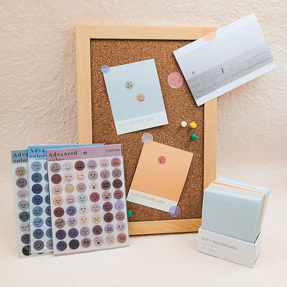 Lovely Face Circle Stickers -6 Pack (18 Sheet) Colorful Circles Stickers Pack - Translucent Color Coding Dots Labels - Assorted Color Code Sticker, for Customizing Planners to Do List Calendar