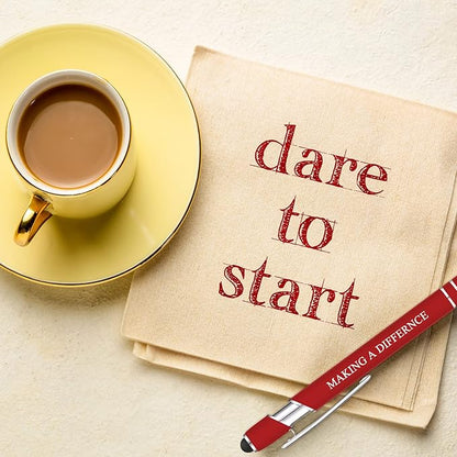 Zonon 12 Pcs Inspirational Pens Bulk Funny Ballpoint Pen with Stylus Tip Motivational Gifts for Christmas Teacher Coworkers Nurse School Office Supplies(Assorted Color,Motivational Style)