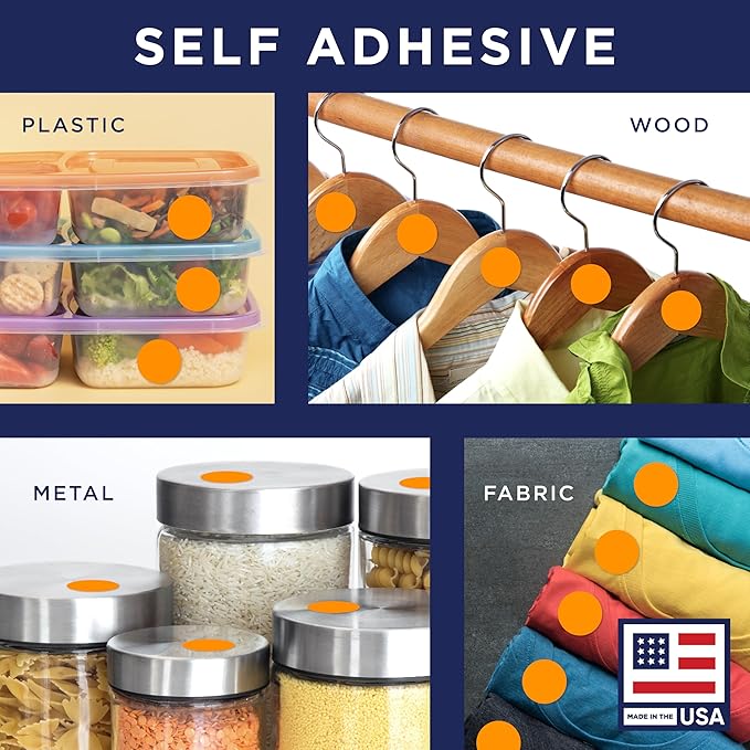 Fluorescent Orange 1-Inch Circle Dot Stickers – 1,000 Round Adhesive Labels per Roll, Colored Stickers for Garage Sale Price Tags, Classroom, Inventory, Office & Yard Sale Supplies, Made in USA