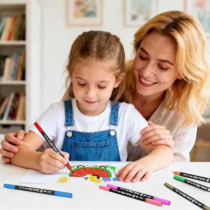 TBC The Best Crafts Dual Markers Brush Pens Set, 72 Art Markers Christmas Gifts for Adult Book Cards Drawing Craft Kit Teacher Office Supplies (72 Colors)