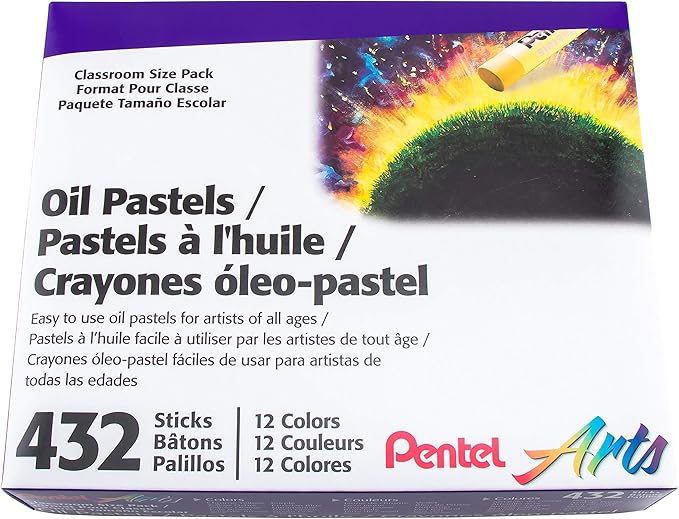Pentel Arts Oil Pastels - 432 Piece Classroom Size Pack (PHN-12CP2)