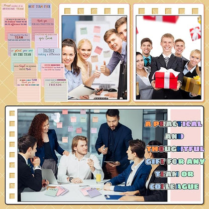 Yinder 24 Pcs Inspirational Sticky Notes Christmas Stocking Stuffers Motivational Sticky Notes Pad Employee Appreciation Gift Bulk for Teacher Nurse Coworker Office 3 x 3'' (Team,Elegant)