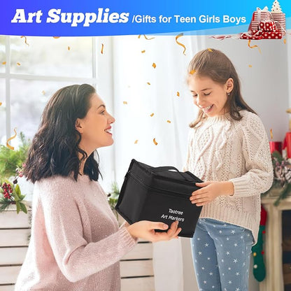 Taotree Alcohol Markers 121 Colors Dual Tips Art Markers Sketch Pens Set, Art Supplies Kit, Drawing Pens Set for Adult Coloring Books Painting, Sketching, Christmas Gifts for Teens Girls Boys Artists