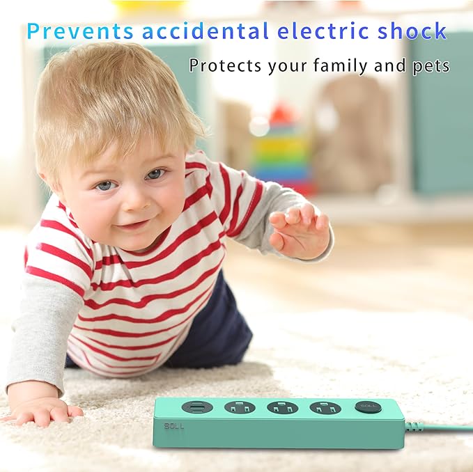 SOLL IPX9 Outdoor Power Strip Weatherproof, Surge Protector Power Strip with 3 Outlet and 3 USB Charging Ports(2 USB C), 5.18FT Extension Cord for Patio, Garden, Bathroom, Kitchen, Garage, Office