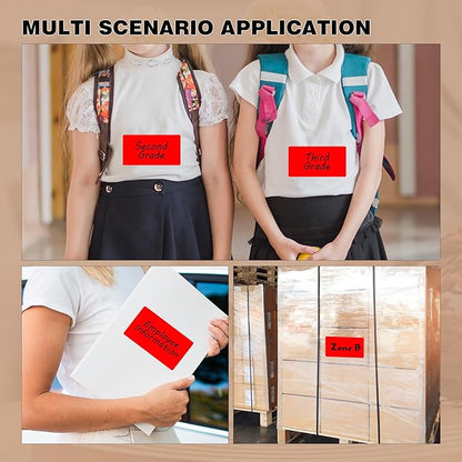 3x5 Inch Home Moving Labels 4 Rolls 1000 Stickers, Large Packing Box Labels Rectangular Colored Inventory Stickers for Moving Supplies Color Coded (Red)