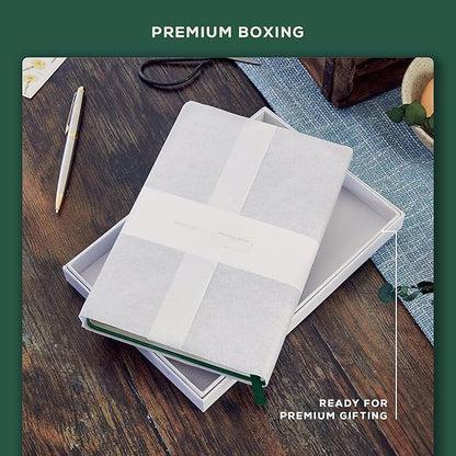 BEECHMORE BOOKS Lined Journal Notebook, 5.8 x 8.3 inch, A5 160 Lined Pages, Hardcover Leather Journals for Women, Men, Writing and Notebooks for Work - 120 GSM Thick Paper, Gifts Box Included