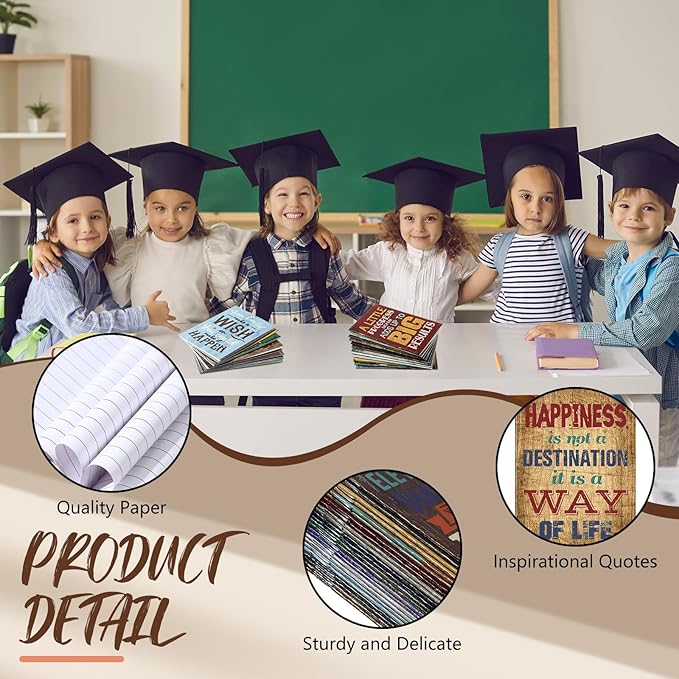 Yeaqee 72 Pcs Motivational Pens Notepads Gifts Set Inspirational Quote Ballpoint Pen Small Notebook Mini Journal Bulk Present Idea for Teacher Coworker Gifts Women Office School(Motivational)