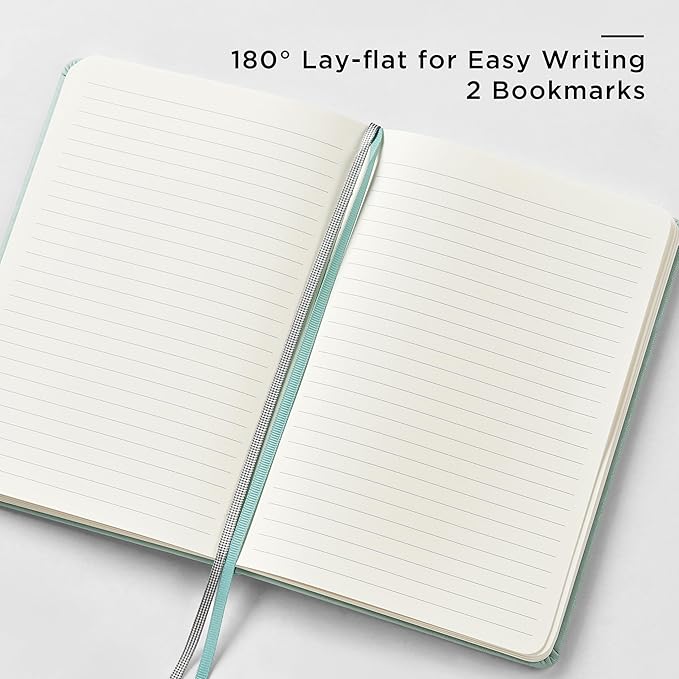 &And Per Se Lined Journal and Pen Set, A5 Leather Journal Stationery Set, 160 Pages 100GSM Thick Paper, Notebook Gift Set (Light Green)