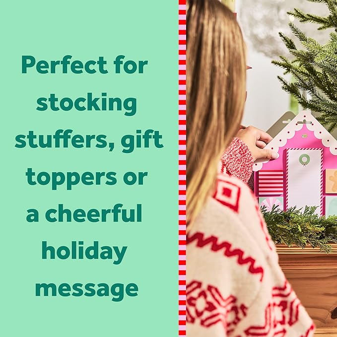 Post-it Jingle Sticky Notes, Christmas Gift Set, Assorted Sizes, 5 Holiday Themed Cute Sticky Note Pads