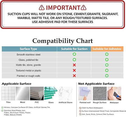 SunnyPoint NeverRust Deluxe Kitchen & Bathroom Sink Sponge Holder Organizer with Adhesive Mount - Additional Suction Cup Included – Sponge & Brush NOT Included – 7.4 x 3.3 x 2.75 Inch, BLK