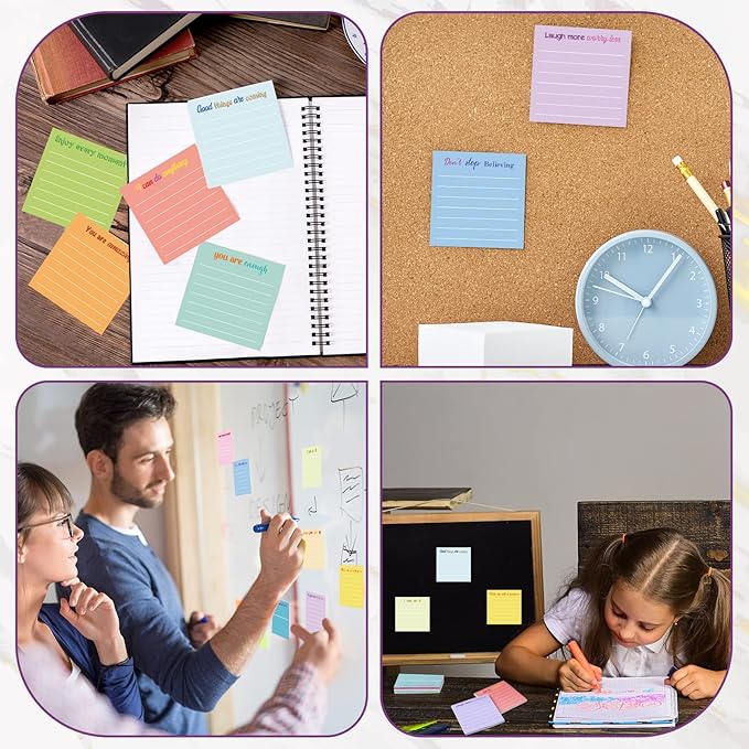 Yinder 12 Pcs Employee Appreciation Sticky Notes Xmas Gift Bulk Motivation Note Pads Mini Inspirational Note Gift for Teacher Nurse Staff Coworker Office Supply 3 x 3'' (Inspirational,Simple)