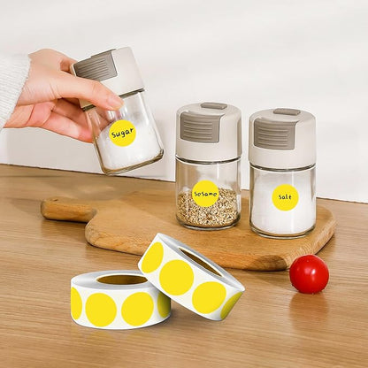 PARLAIM 4 Rolls 4000PCS 1 inch Round Color Coding Circle Dot Labels,Color- Coding Label Sticker for Home Office Classroom(Yellow)