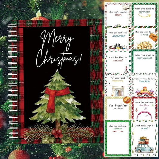 Semyifu Christmas Gift Card Book - Surprises on Every Page, DIY Spiral-Bound Merry Christmas College Survival Kit, Greeting Card Book for Students & Graduation Gifts (S30)