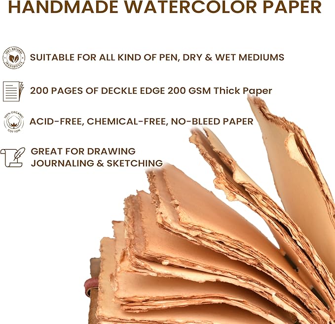 LEATHER VILLAGE Leather Journal – 200 Handmade Vintage Deckle Edge Paper – Leather bound Journal For Women Men- Vintage Key Closure - Book of Shadows - 6X4 inches (A6) - Fuchsia