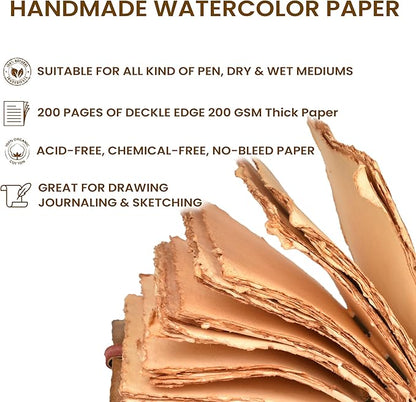 LEATHER VILLAGE Leather Bound Floral Embossed Journal for Women Men - 200 Pages, 6”X4”(A6), Green - Book of Shadows, Vintage Blank Paper Travel Diary, Notebook for Writing, Drawing, Sketchbook