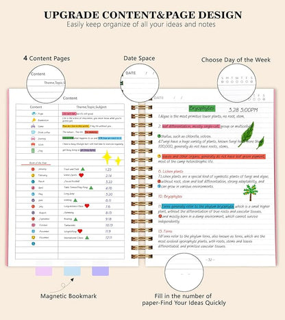 Pink Spiral Notebook Journal,360 Pages College Ruled Notebook, Lined Thick Journals for Women Men,A5 Thick Spiral Journal for Writing,100GSM Paper, Spiral Notebooks for Work School 5.5"x8.5"