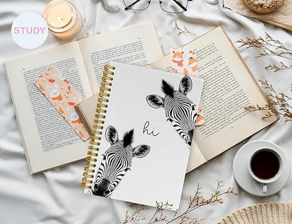 Zebra Gifts Notebook Journal,Cute Animal Notebook Journal for School Women Teen Girls Kids,Gifts for Zebra Lovers,Hardcover Spiral Notebooks for Work Notes Journaling,5.5x8.3 Inch