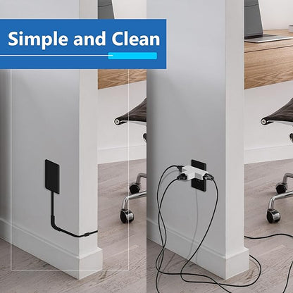LIDER Outlet Extender with 3 Receptacles, 21W USB Type-A, and 2 USB Type-C, Ultra-Thin Wall Plate Plug with Cord Extender, 3-Outlet Power Strip, Flat-Face, Slim Design, ETL-Listed, 8ft Cord, Black