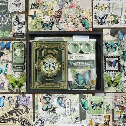 Scrapbooking Supplies Kit: Vintage Aesthetic Scrapbook Kit, Junk Journal Supplies with Scrapbook Stickers Paper, Journaling Supplies, Birthday Craft Gift for Adult Teen Girls Kid, Forest Tales