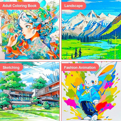 Soucolor Alcohol Markers Set, 100 Colors Dual Tip Brush Art Alcohol Markers, School Office Teacher Supplies for Kids and Adults Coloring Drawing Sketching Book Painting Card Making Illustration