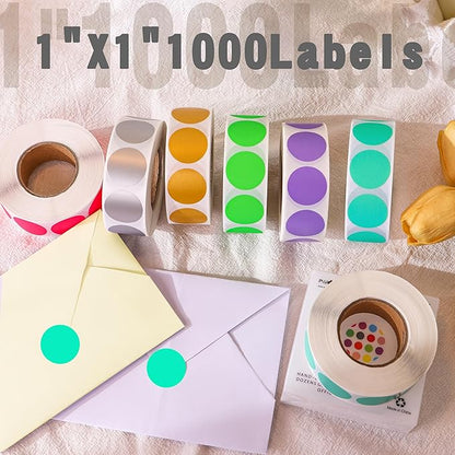 PARLAIM 1 Inch Round Permanent Adhesive Color-Code Dot Stickers,1000 per Roll dots Label Dispenser Box,Aqua Circle Stickers Label for Office Home
