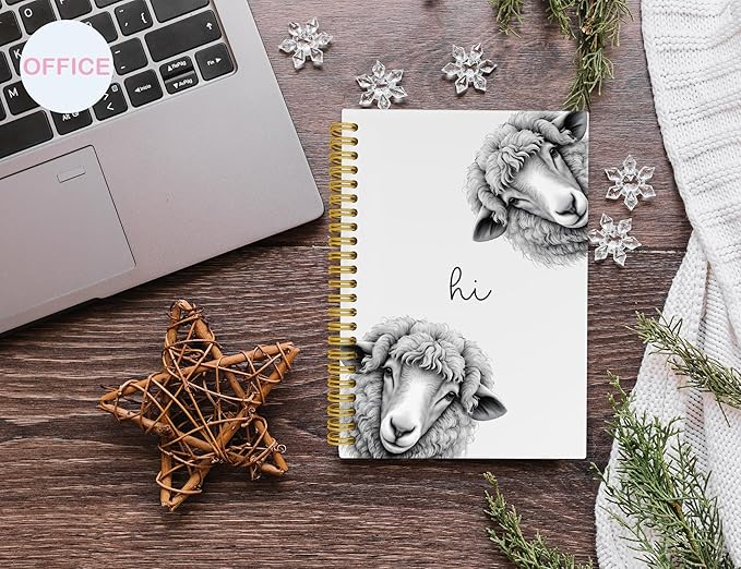 Sheep Gifts,Sheep Gifts Notebook Journal for Women,Cute Animal Lovers Gift Notebook Journal for Kids,Sheep Themed Gift Stuff,Hardcover Spiral Notebooks for Writing,5.5x8.3 Inch