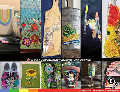 TOOLI-ART Black And White Acrylic Paint Markers Paint Pens Set For Rock Painting, Canvas, Mugs, Metal, Glass Paint, Fabric, Wood, DIY. Non Toxic, Quick Dry,Waterbas (MEDIUM)