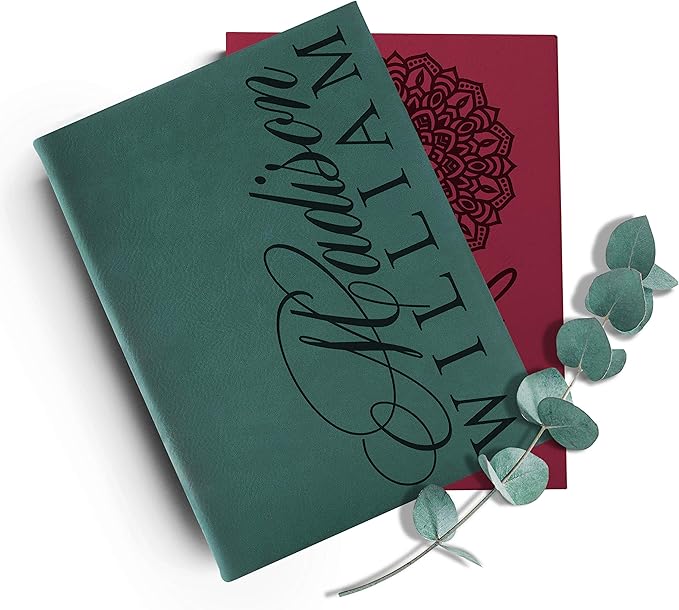 Personalized Leather Journal | Soft Pink, 12 Design | w Text Notebook for Women, Men - Customized Journals to Write In for Women, Diary for Girls - Birthday, Best Friend, Mom, Dad, Office Gift