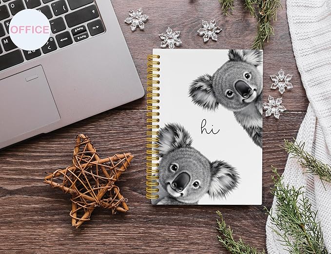 Cute Koala Notebook Journal,Cute Animal Notebook Journal for School Women Teen Girls Kids,Gifts for Koala Lovers,Hardcover Spiral Notebooks for Work Notes Journaling,5.5x8.3 Inch