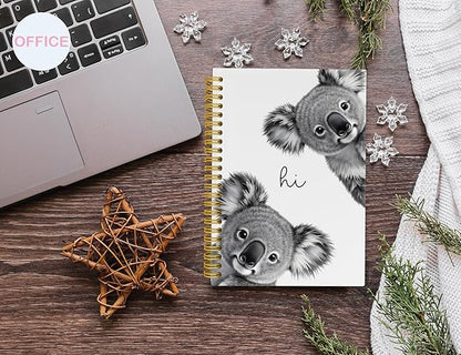 Cute Koala Notebook Journal,Cute Animal Notebook Journal for School Women Teen Girls Kids,Gifts for Koala Lovers,Hardcover Spiral Notebooks for Work Notes Journaling,5.5x8.3 Inch