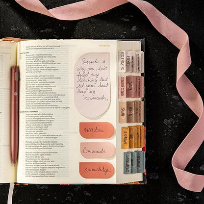 DiverseBee Pastel Sticky Notes Set, Cute Sticky Notes, Aesthetic Self-Stick Note Pads, Sticky Tabs, Page Flags, Planner Accessories, Journaling Office School Bible Study Supplies (Petals)