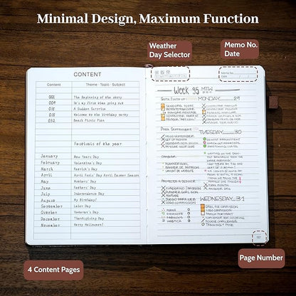 CAGIE Leather Lined Journal Notebook for Men & Women, Debossed Cross, 320 Pages 100 GSM Thick Paper, A5 Hardcover Journaling Notebooks for Writing, 5.7'' X 8.3'' Diary, Brown