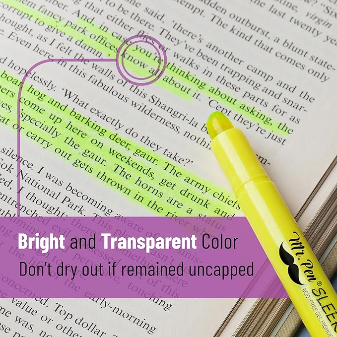 Mr. Pen- Gel Highlighters, 20 Pack, Fluorescent Yellow, Bulk Bible Highlighters for Bibles That Do Not Bleed