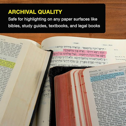 U.S. Office Supply Gel Highlighters, 6 Pack, Neon Fluorescent Colors - Bible Safe, No Bleed, Fade or Smear