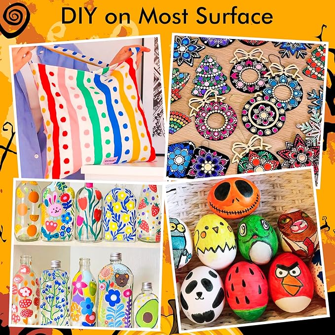 Shuttle Art 36 Colors Dual Tip Acrylic Paint Markers, Dot Tip and Fine Tip Acrylic Paint Pens for Rock Painting, Ceramic, Wood, Canvas, Plastic, Glass, Stone, Calligraphy, Card Making, DIY Crafts