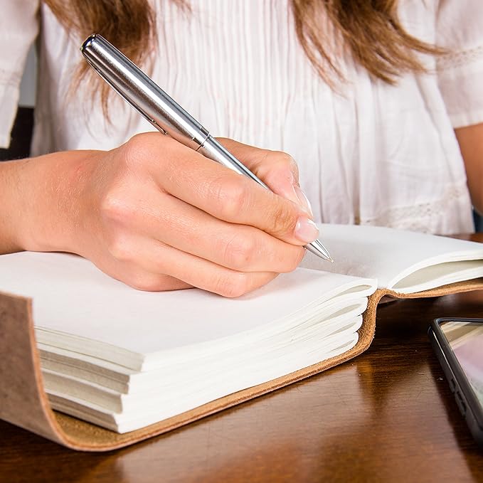 moonster Leather Journal for Women - Non Refillable Handmade Vintage Journal Leather Sketchbook for Daily Drawing & Writing - Travel Journal for Women - Heart Leather Notebook Unlined