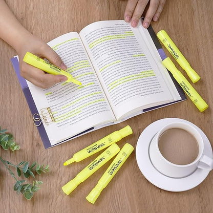 Highlighters Bulk, 24 Pack Tank Style Highlighters Set, Fluorescent Yellow, Chisel Tip Highlighter Markers Bulk for Kid and Adult Coloring, Highlighting as School Supplies