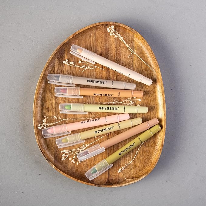 DIVERSEBEE Bible Highlighters and Pens No Bleed, 8 Pack Assorted Colors Gel Highlighters Set, Cute Bible Markers Study Journaling School Supplies and Accessories (Earthy)