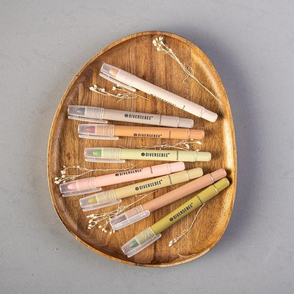 DIVERSEBEE Bible Highlighters and Pens No Bleed, 8 Pack Assorted Colors Gel Highlighters Set, Cute Bible Markers Study Journaling School Supplies and Accessories (Earthy)