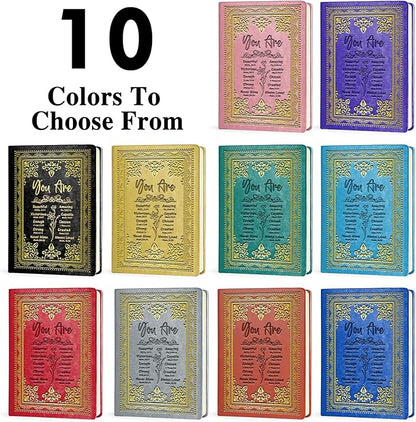 Purple A5 Lined Leather Journal Notebook,Inspirational Christian Gifts Hardcover Executive Notebooks for Men Women,200 Pages 100 Gsm Thick Ruled Paper Daily Diary for School,Family ,Friends,Work (You Beautiful Purple)