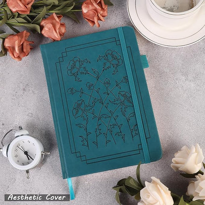 TIEFOSSI A5 Bullet Dotted Notebook, 160gsm Thick Paper, Hardcover Dot Grid Journals for Women Men, 192 Numbered Pages, Ideal for Personal Use, Goals, Organization（Floral）