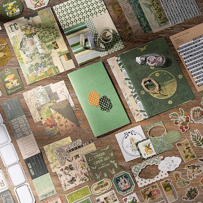 JOYCHOIC Vintage Junk Journal Supplies Aesthetic Journaling Kit, Scrapbook Papers Stickers Large Collection for Bullet Scrapbooking Materials, Planner DIY Arts Craft Collage, Adults
