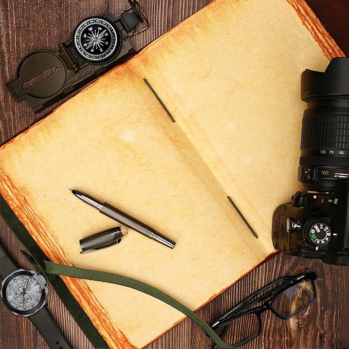 LUXEORIA Heart Journal for Women and Men, Handcrafted Leather Journal for Writing Womens, Sketchbook, Travel Diary with Unlined Deckle Paper, Dark Green 8x13