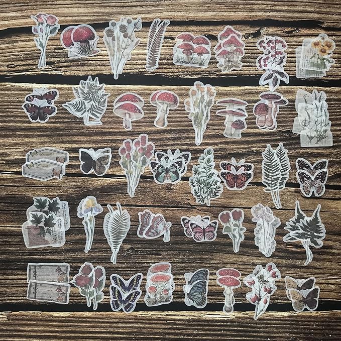 200PCS Vintage Scrapbooking Supplies Kit for Journaling, Scrapbook Sticker Paper Pack for for Bullet Journals Junk Journal Planners Aesthetic Cottagecore Room Decor Wall Art Collage Album (Nature)