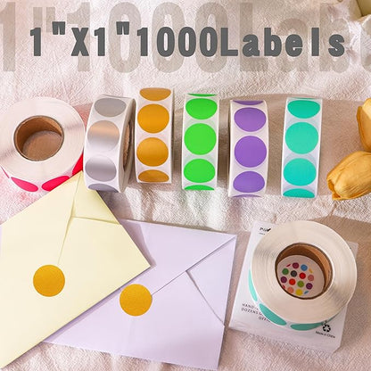 PARLAIM 1” Round Permanent Adhesive Color-Code Dot Stickers,1000 per Roll dots Label Dispenser Box,Gold Circle Stickers Label for Office Classroom